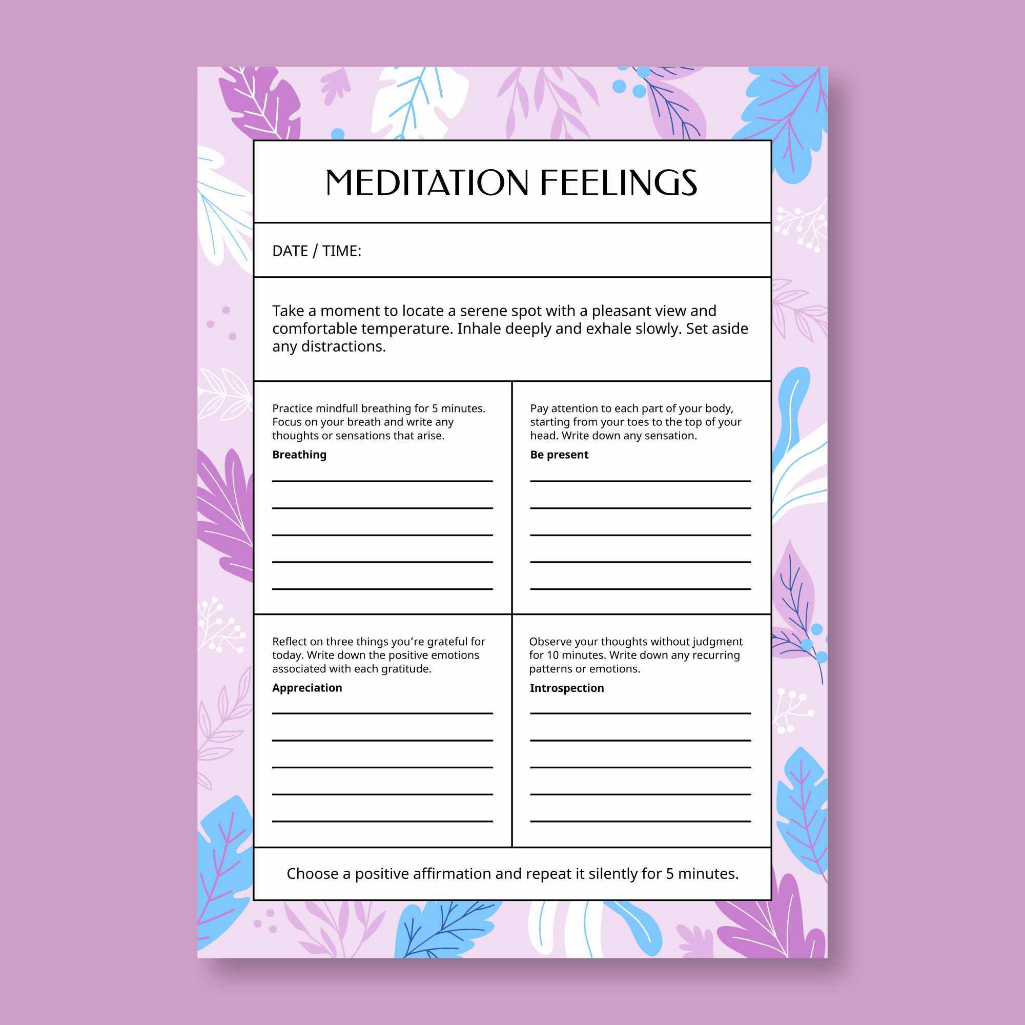 Шаблон: Дневник осознанности для отслеживания вашего прогресса